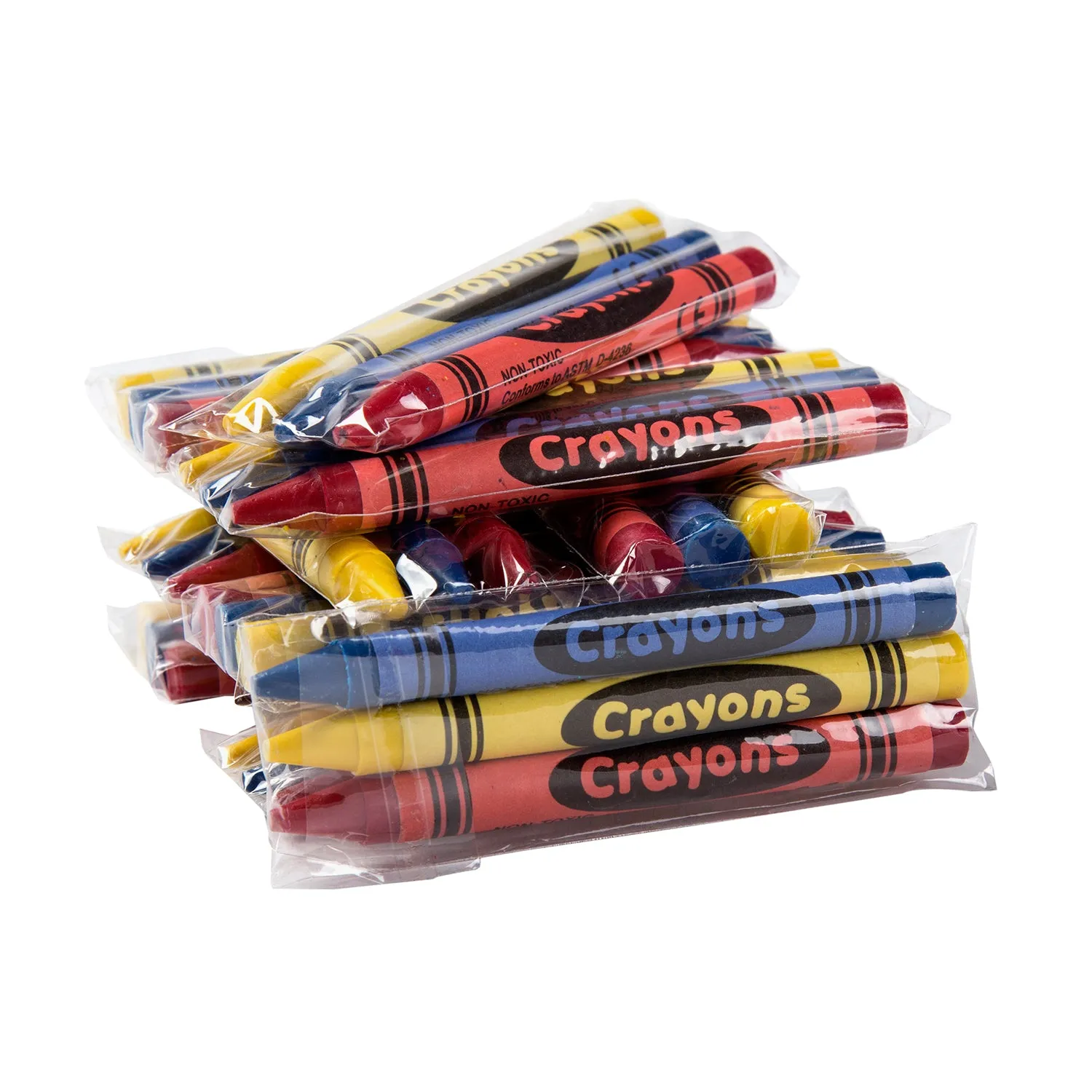 3-Color Pack Cello Wrapped Crayons, Case of 720