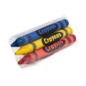 3-Color Pack Cello Wrapped Crayons, Case of 720