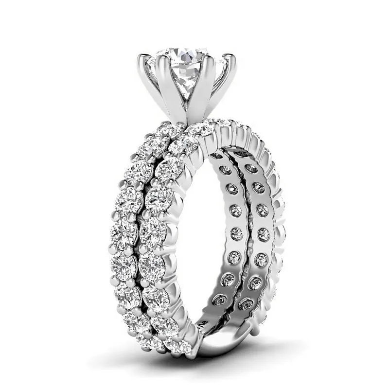 3.20-5.70 CT Round Cut Lab Grown Diamonds - Bridal Set