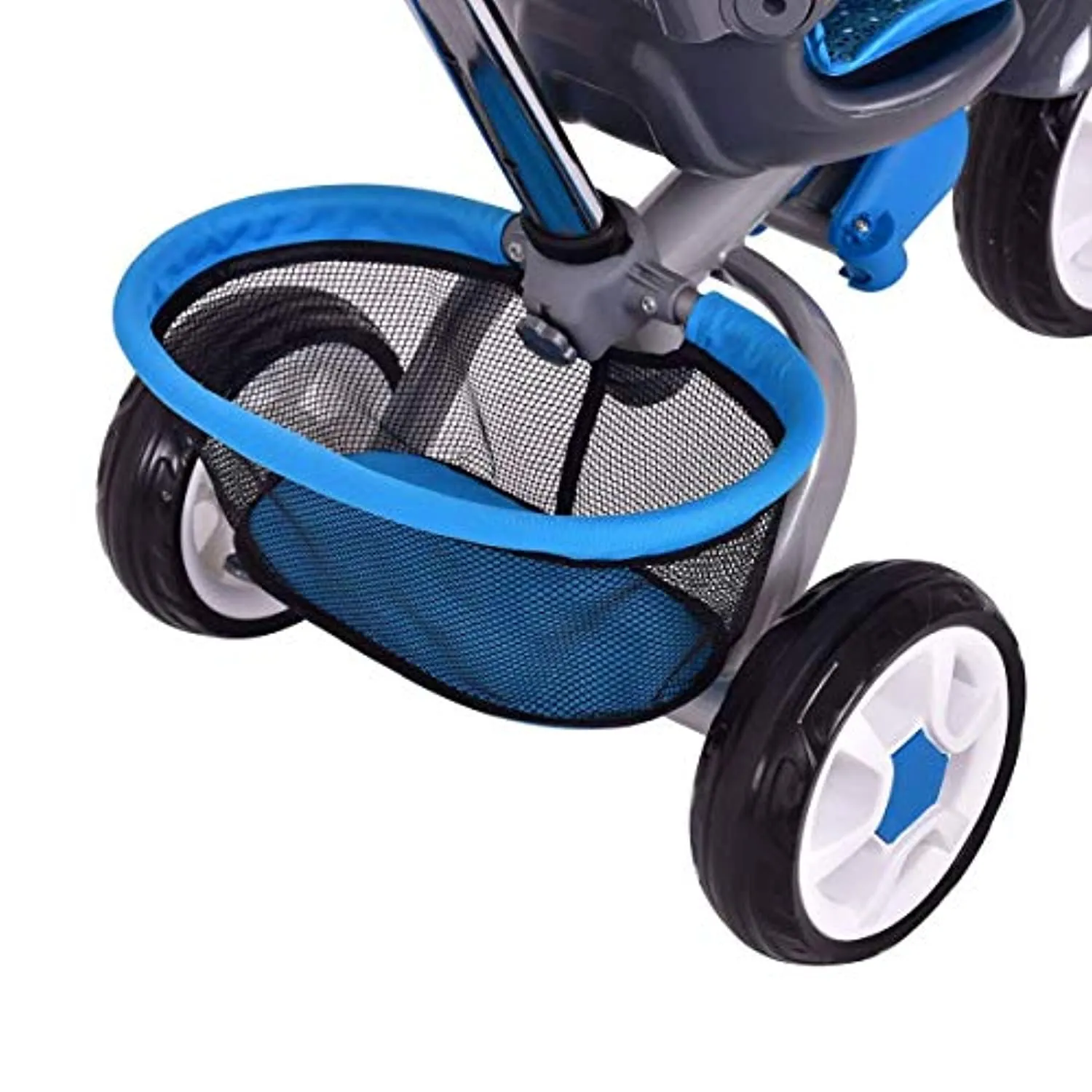 4 in 1 Twins Kids Trike Safety Double Rotatable Seat w/Basket (Blue)