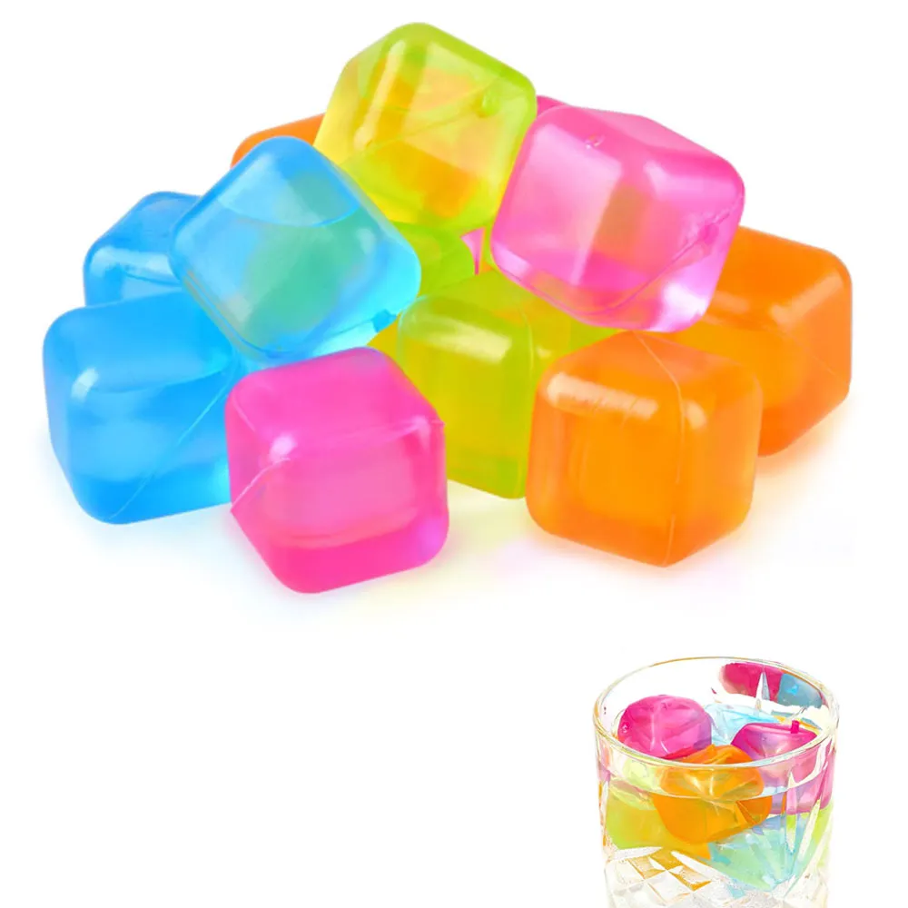 40 Ct Reusable Plastic Ice Cubes Refreezable Color Drink No Melting Cube Whiskey