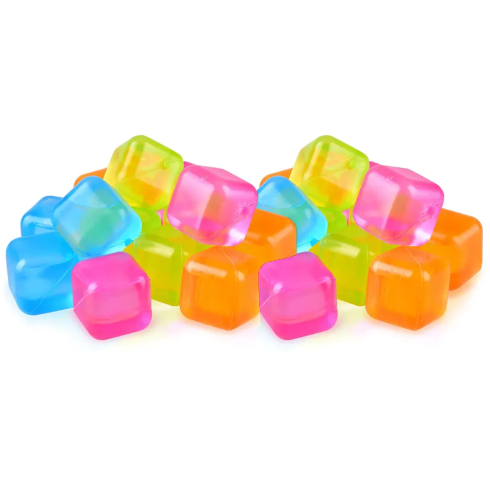 60 Pack Colorful Plastic Ice Cubes Reusable Cool Drinks Coffee Wine Refreezable