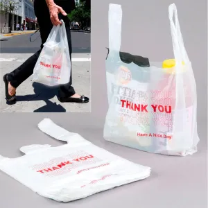 600 Thank You Merchandise Plastic Retail Handle Bags Grocery Carry Out Store Lot
