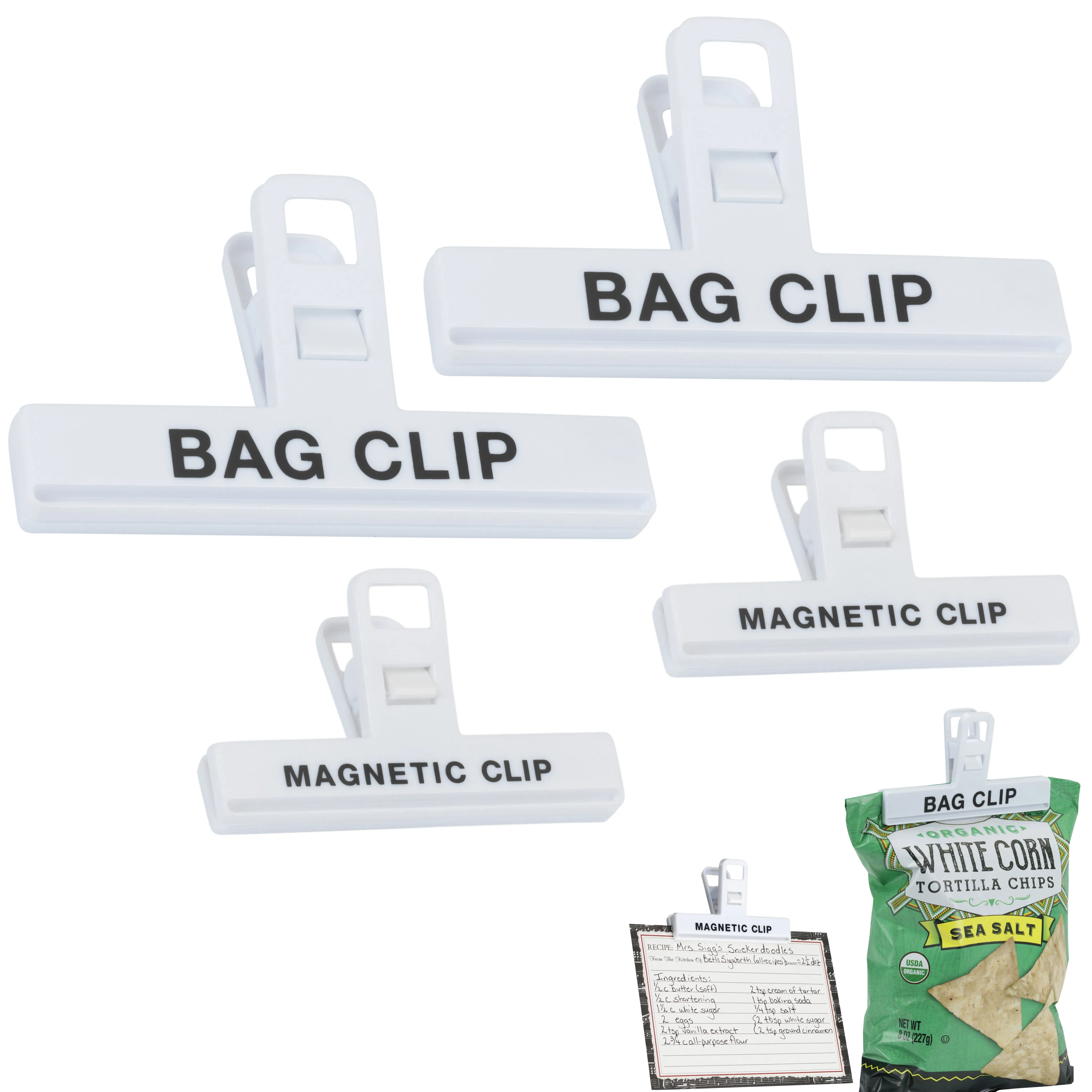 8 Pc Multi Purpose Magnetic Bag Clips Food Chip Clip Sealing Refrigerator Magnet