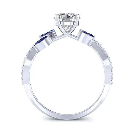 Alba - GIA Natural Round Diamond Bridal Set
