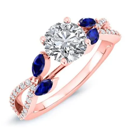 Alba - GIA Natural Round Diamond Bridal Set