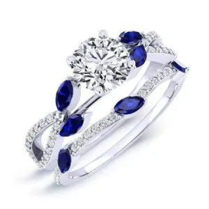 Alba - GIA Natural Round Diamond Bridal Set