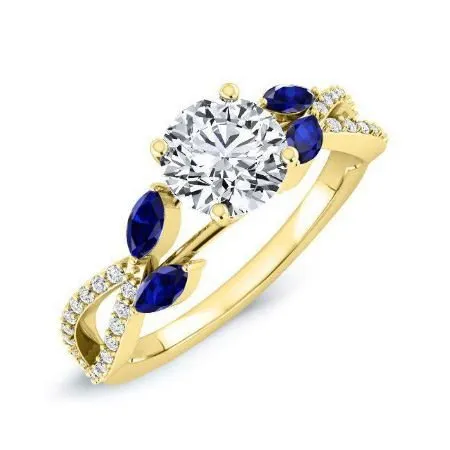 Alba - GIA Natural Round Diamond Bridal Set