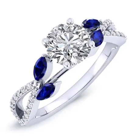 Alba - GIA Natural Round Diamond Bridal Set