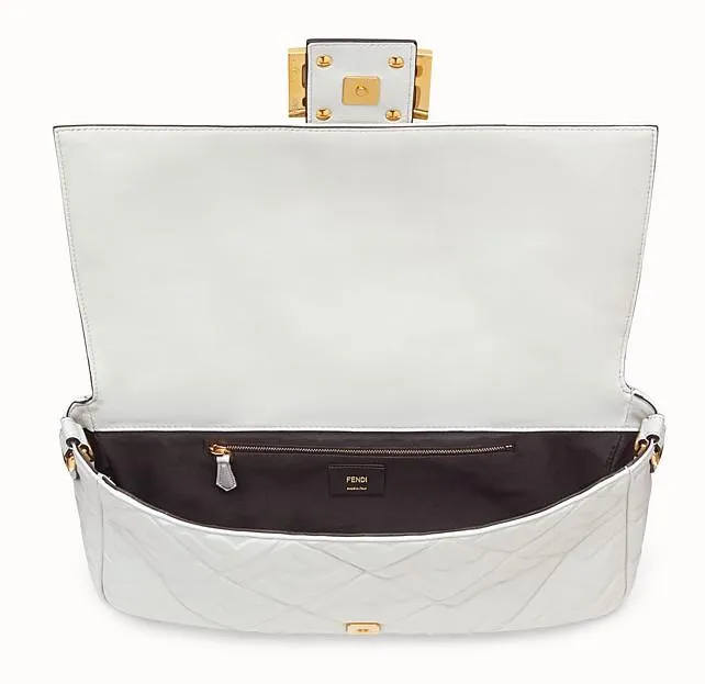 Baguette Large Leather Bag - Pink, White, Black