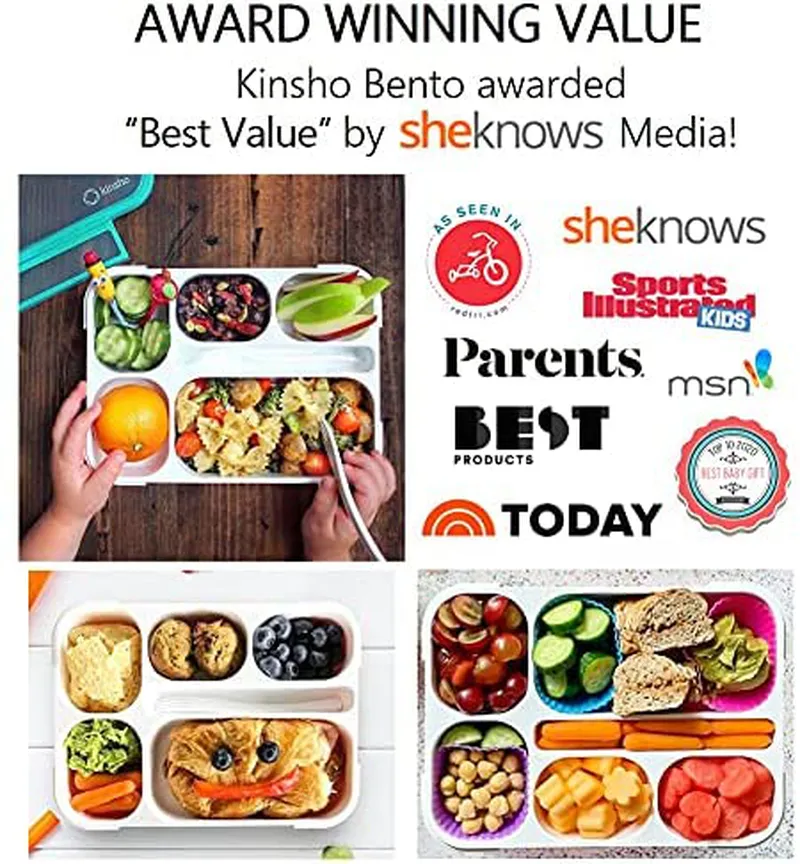 Bento-Box with Lunch Bag and Ice Pack Set. Lunch-Boxes Snack Containers for Kids Boys Girls Adults. 4 Compartments, Leakproof Portion Container, Insulated Bags for School Lunches, Yellow-Green