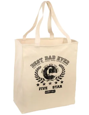 Best Dad Ever Distressed Collegiate Large Grocery Tote Bag
