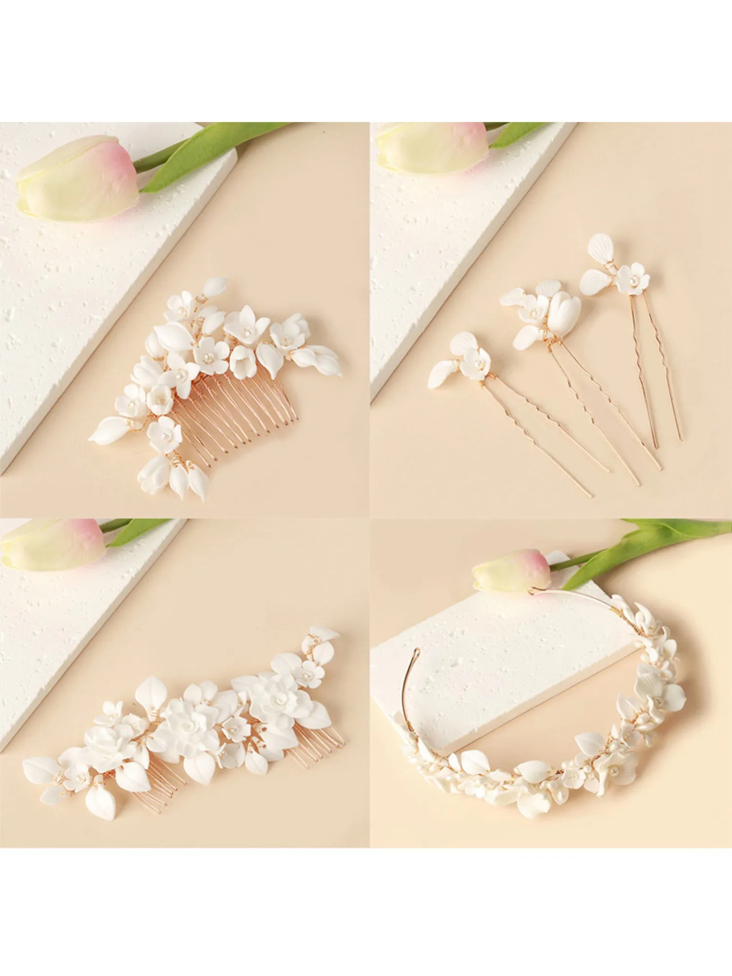 Bridal Leaf Hair Comb Set
