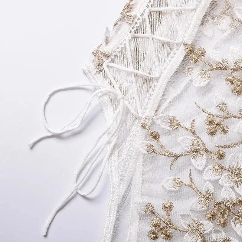 Bridal Lingerie Bodysuit Embroidered
