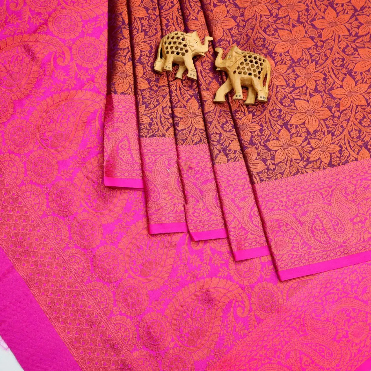 Bridal  wear kasavu border silk sarees