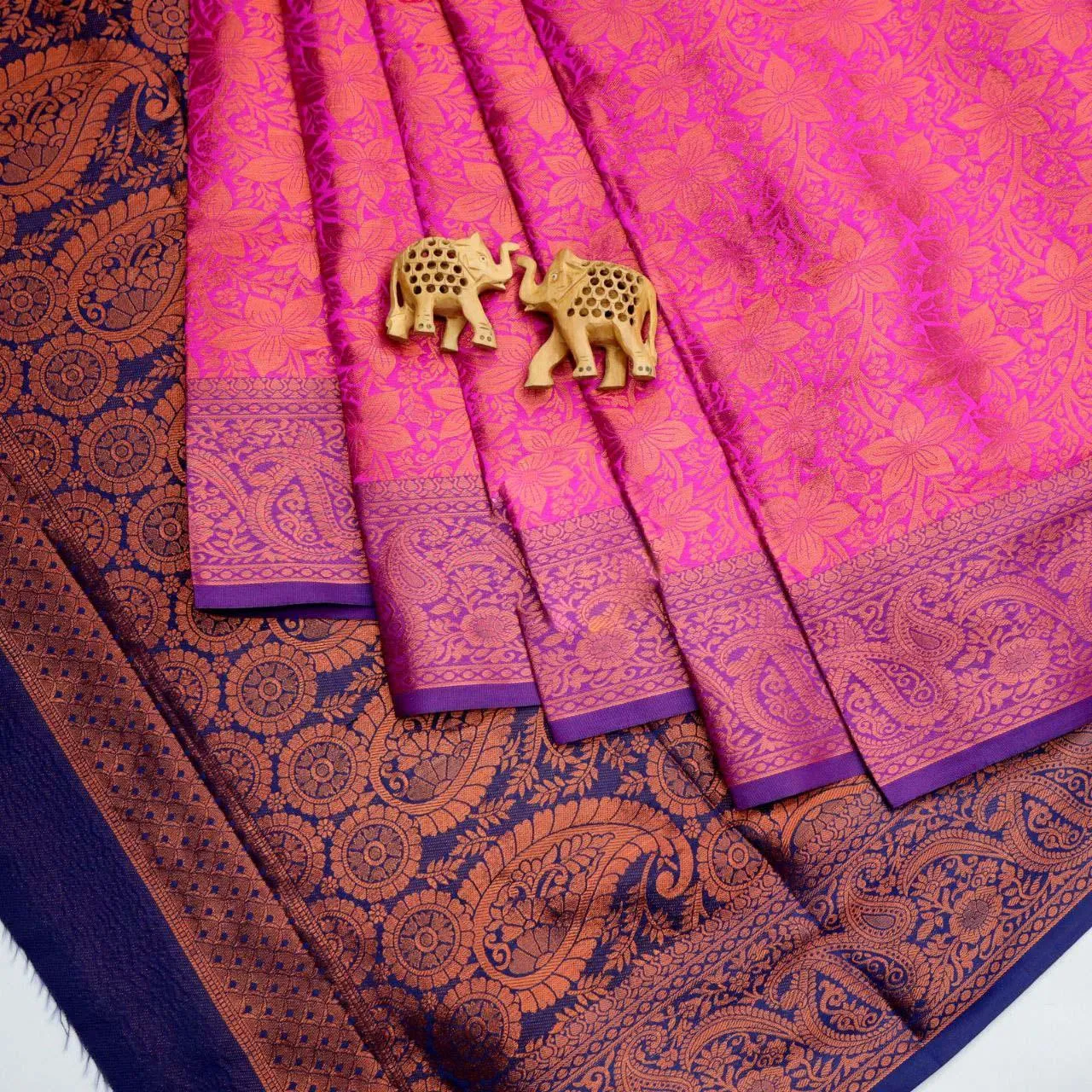 Bridal  wear kasavu border silk sarees