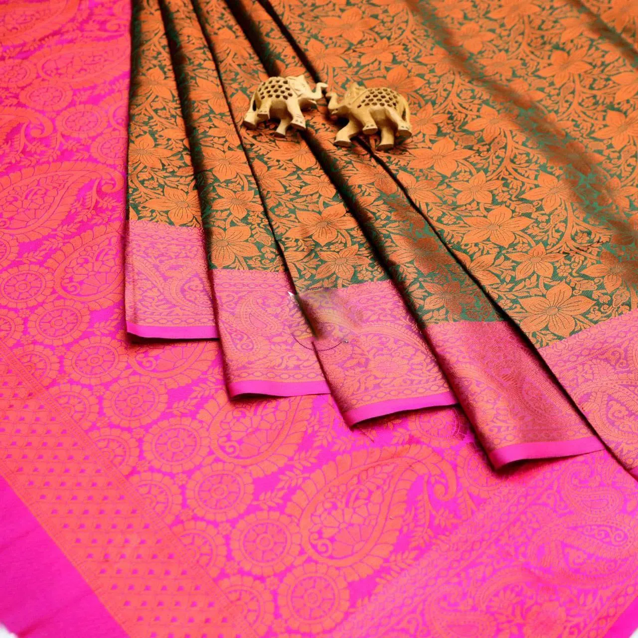 Bridal  wear kasavu border silk sarees