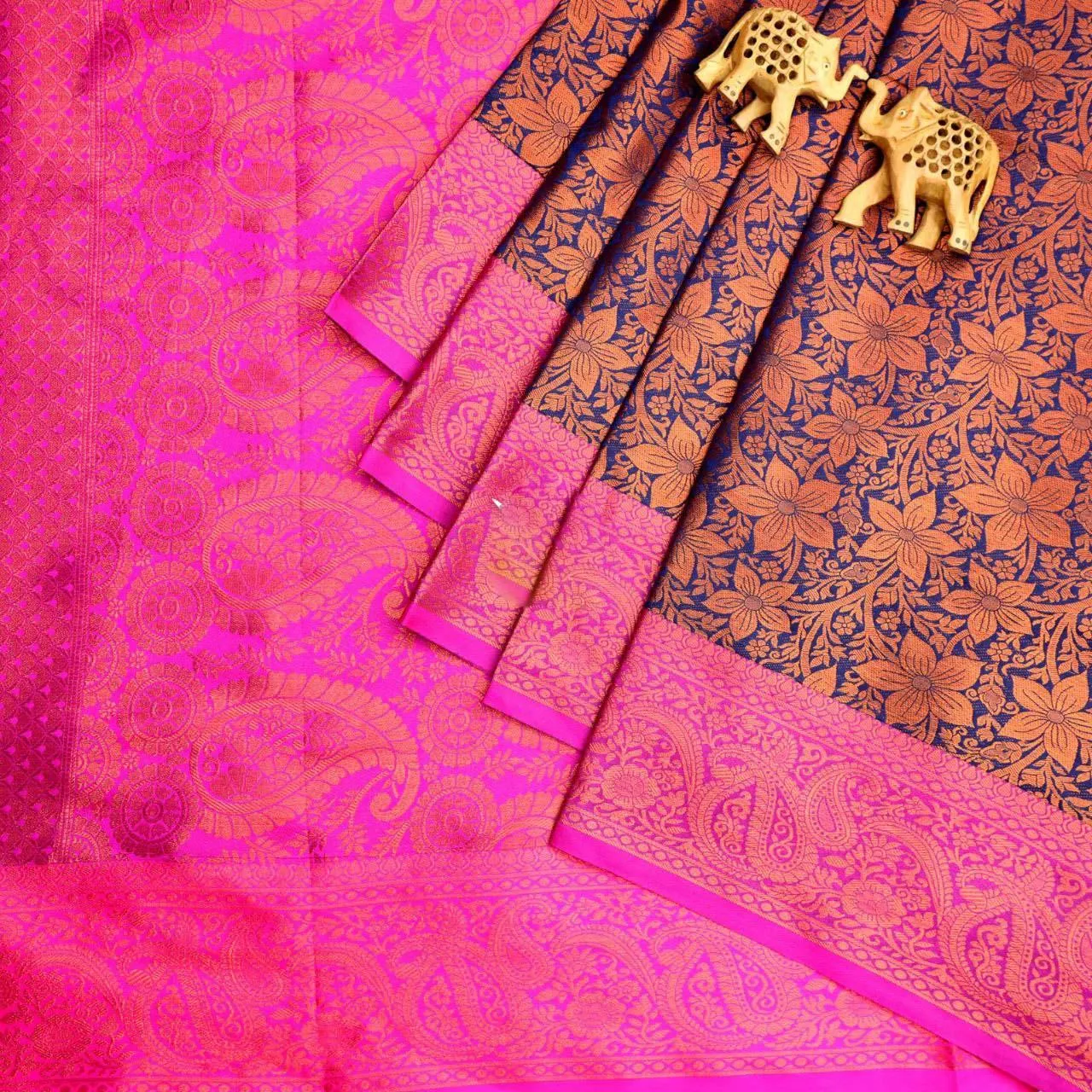 Bridal  wear kasavu border silk sarees