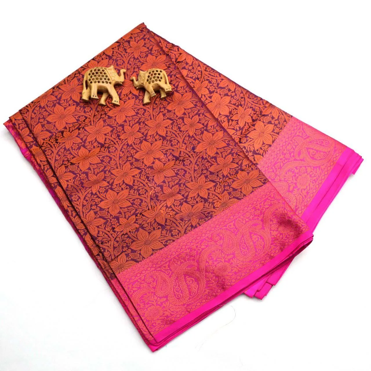 Bridal  wear kasavu border silk sarees