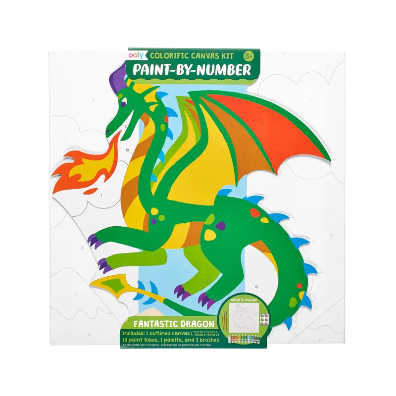 Colorific Canvas Paint By Number Kit: Fantastic Dragons by OOLY