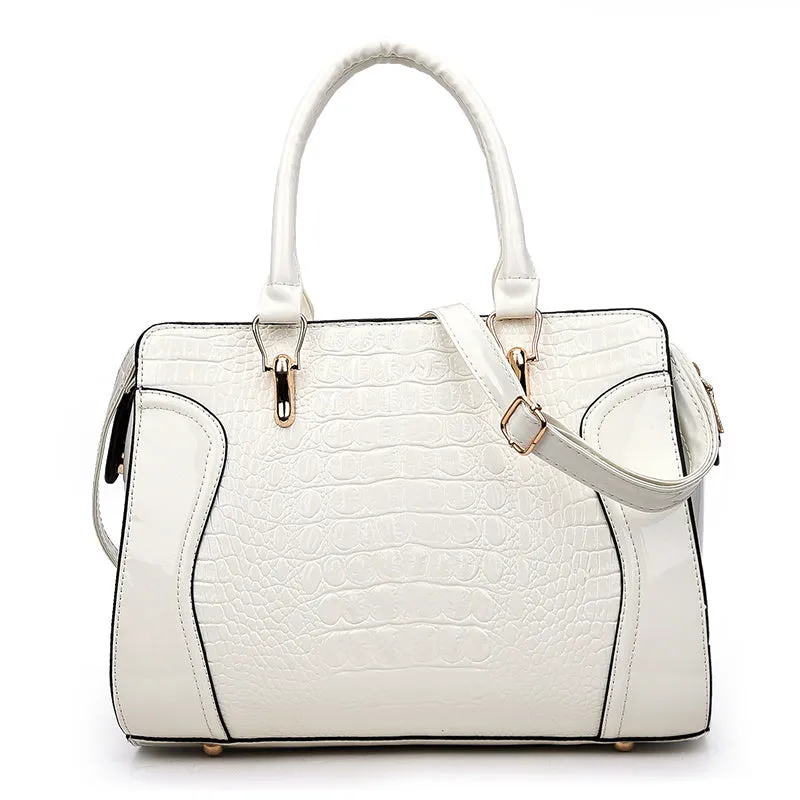 Crocodile Pattern Soft Leather Shoulder Bag