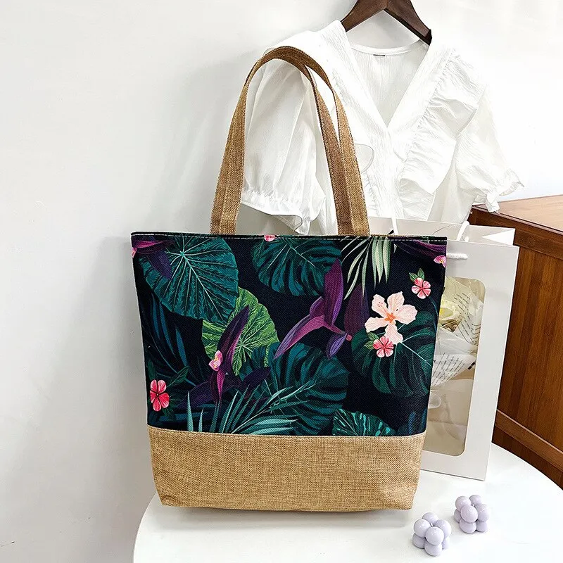 deanwangkt New Washable and Reusable Grocery Shopping Bags for Women's Travel Shoulder Tote Bags with Large Handbags