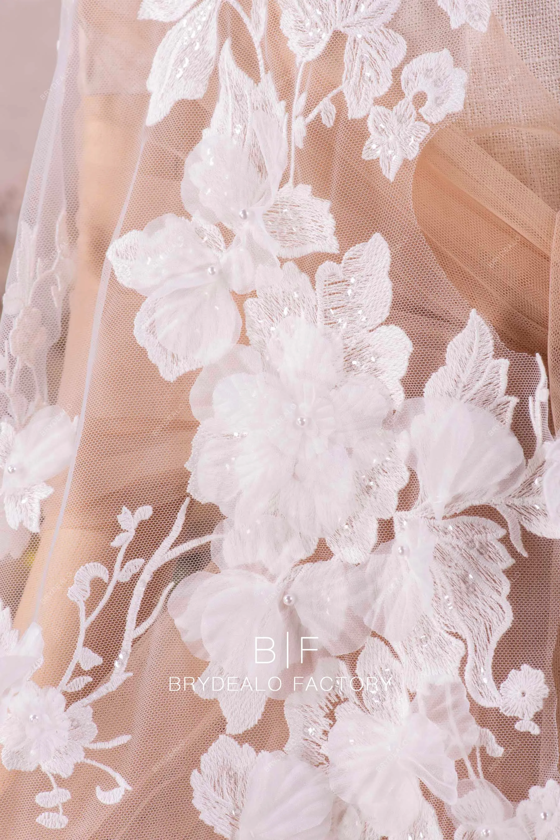 Designer Exquisite 3D Flower Lace Appliques Online