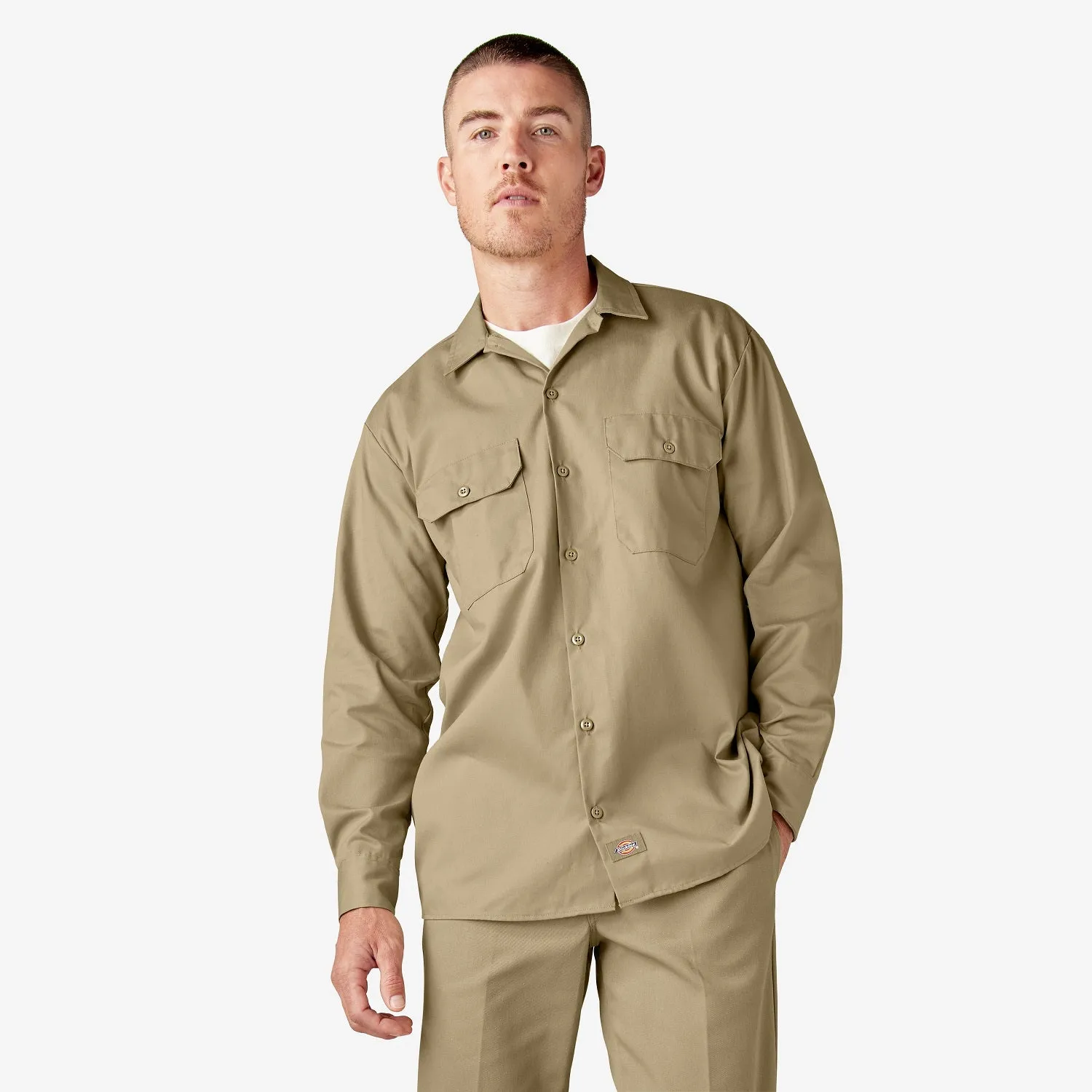 Dickies Men's Long Sleeve Button-Down Work Shirt