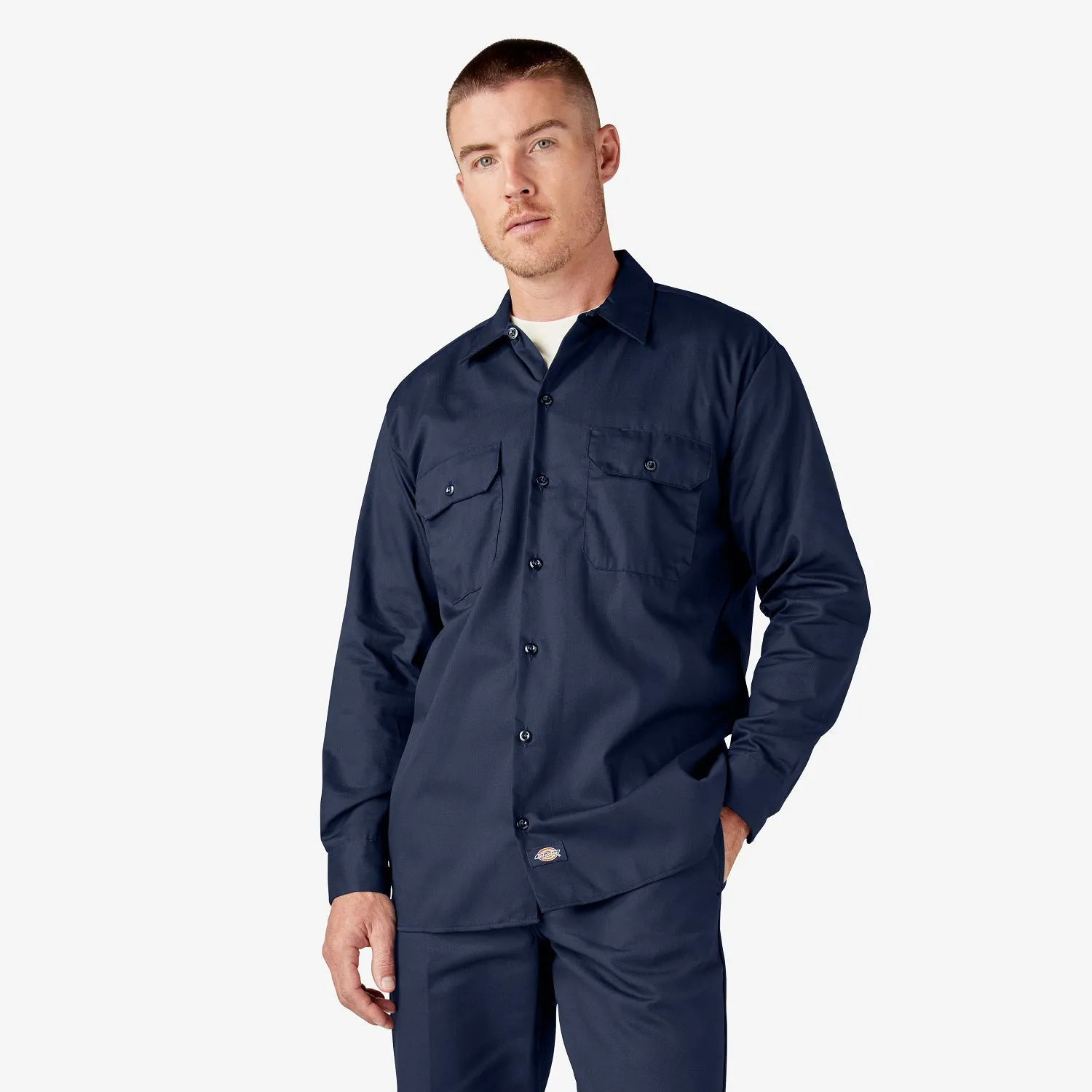 Dickies Men's Long Sleeve Button-Down Work Shirt