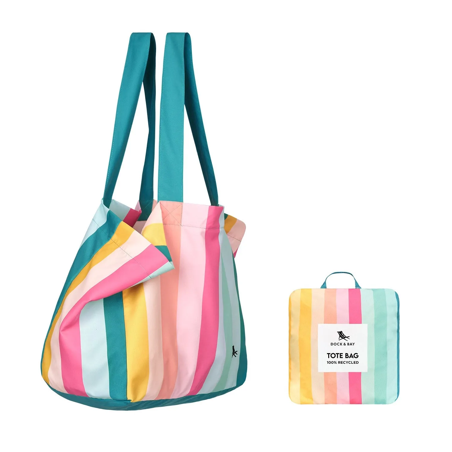 Dock & Bay Everyday Bag - Compact & Foldable Beach Bag, Made from 100% Recycked