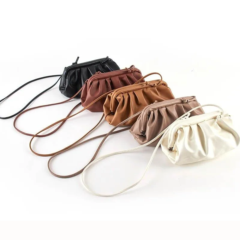 Dumpling Shape Women's Casual Soft Leather Shoulder Bags