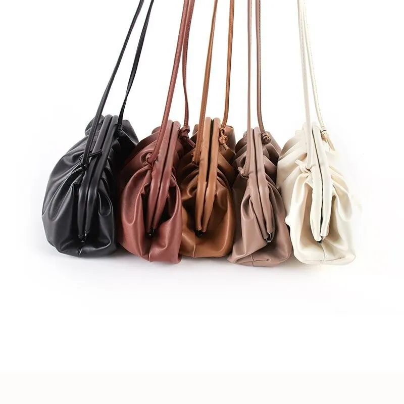 Dumpling Shape Women's Casual Soft Leather Shoulder Bags