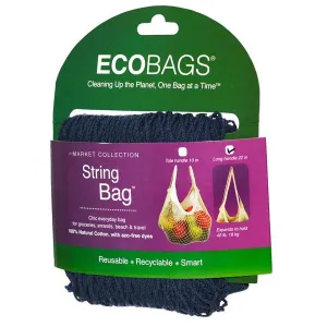 ECO-BAGS - String Bag Long Handle Storm Blue - 22 Inches