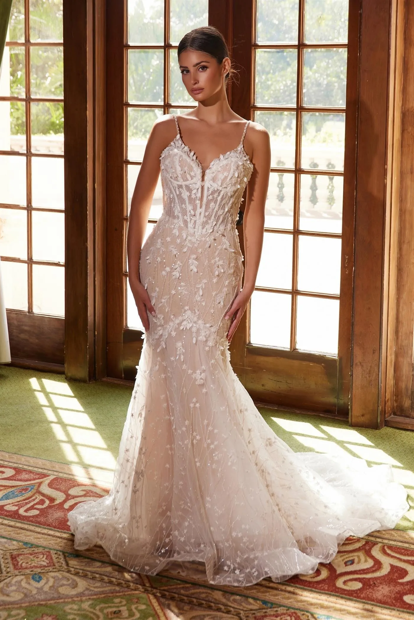 Fitted Wedding Dress With A Beautifully EmbroidereD JE1022L