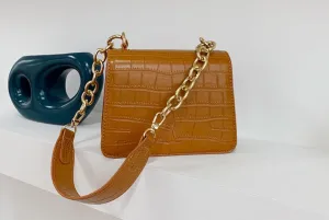 Flap Alligator Leather Small Handbag
