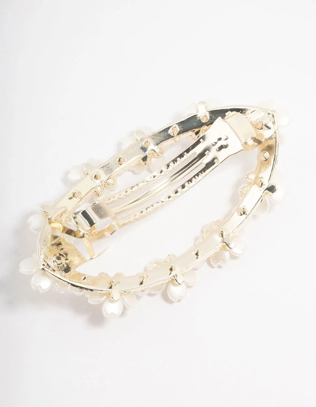 Gold Diamante & Flower Hair Clip