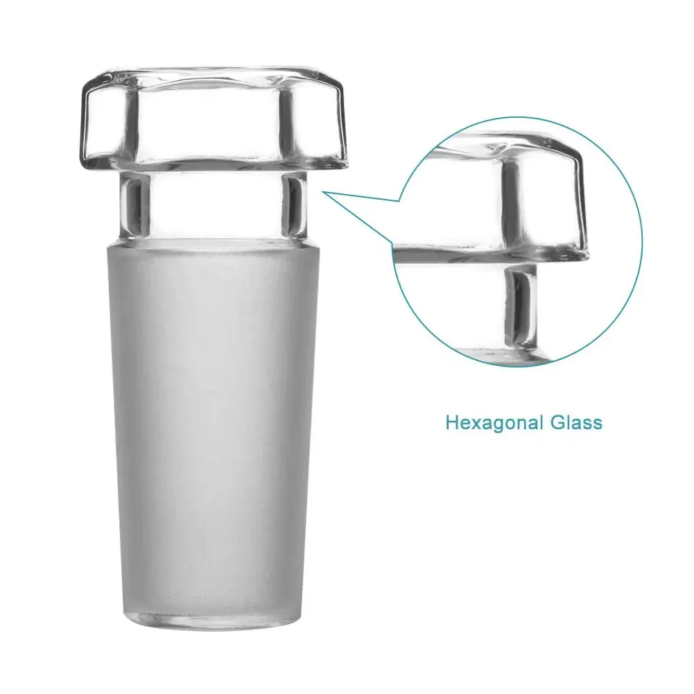 Hex Head Glass Hollow Stopper, 5 Pack