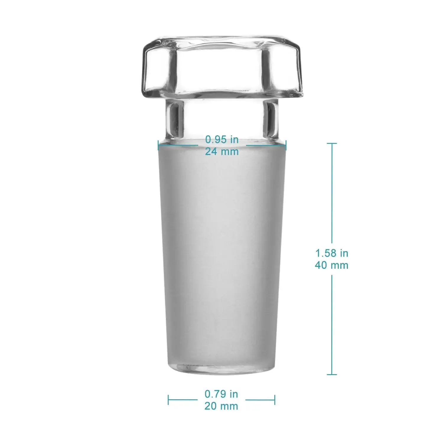 Hex Head Glass Hollow Stopper, 5 Pack