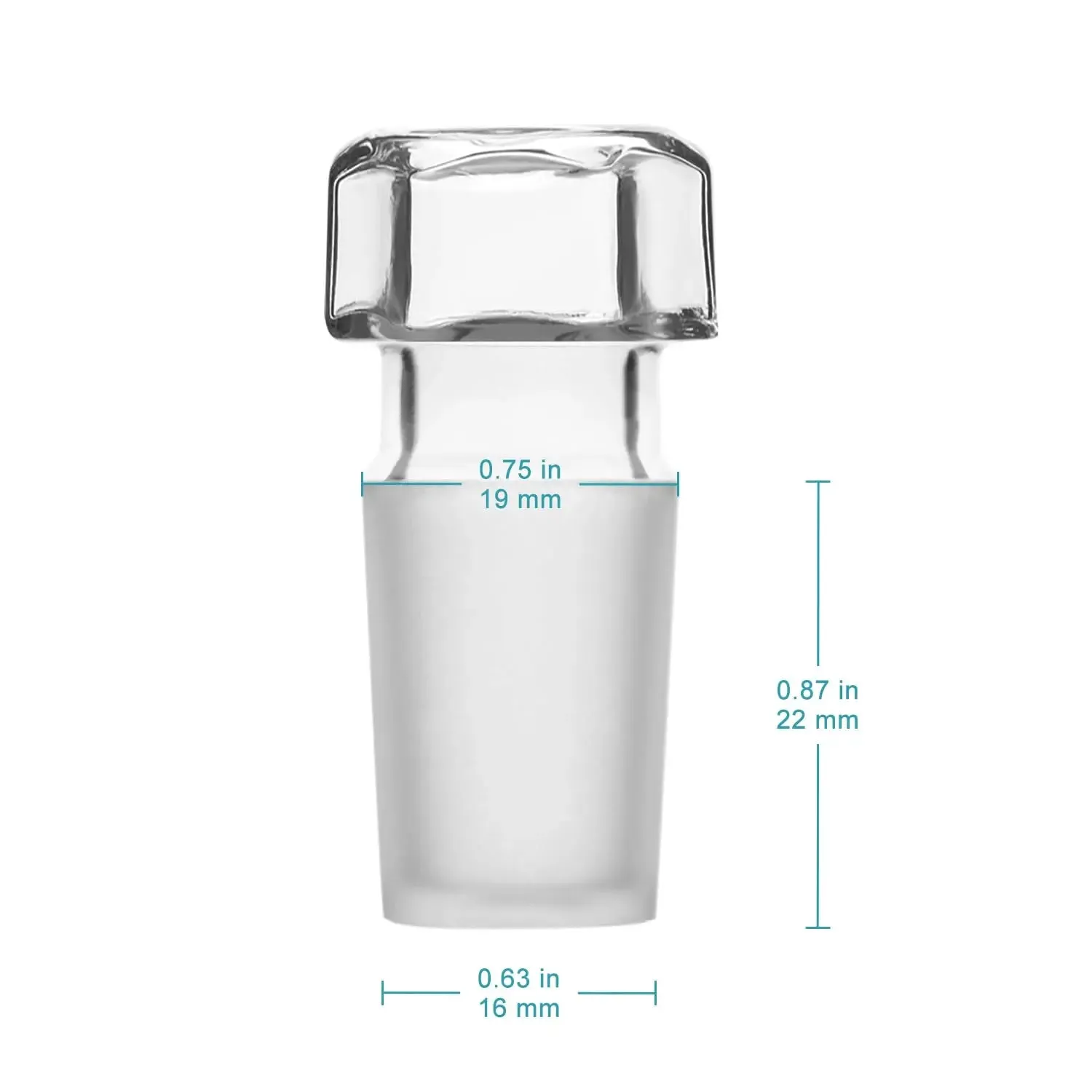 Hex Head Glass Hollow Stopper, 5 Pack
