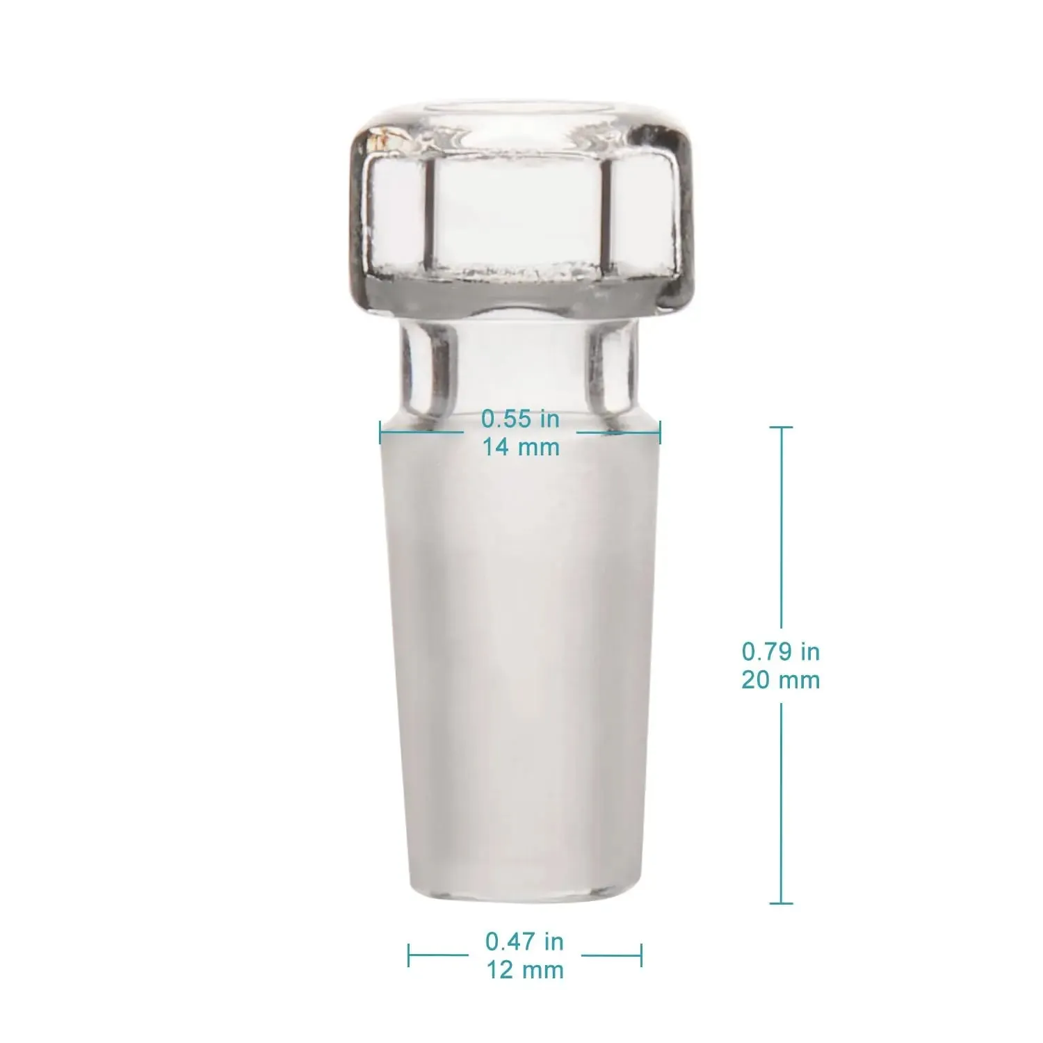 Hex Head Glass Hollow Stopper, 5 Pack