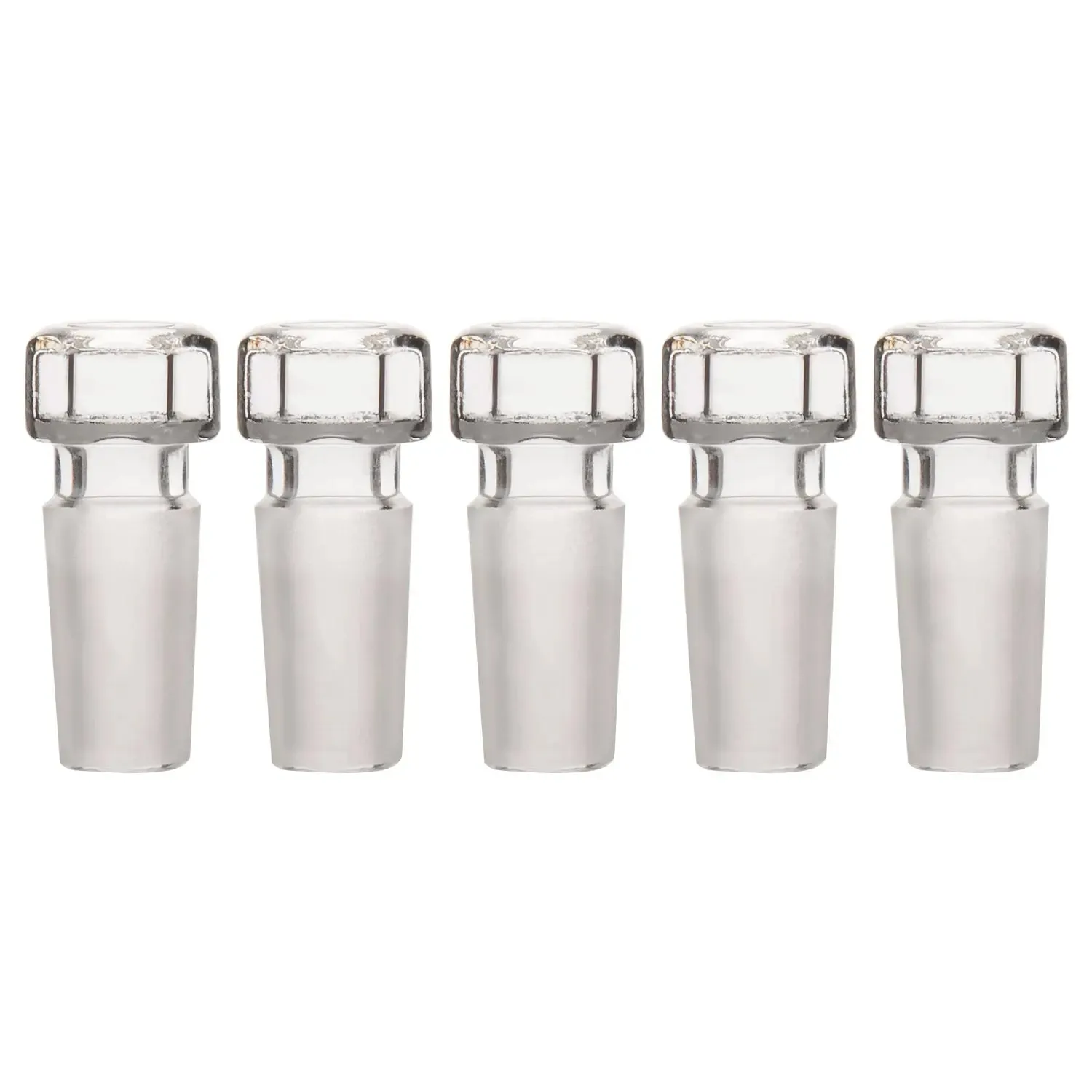 Hex Head Glass Hollow Stopper, 5 Pack