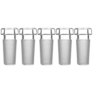 Hex Head Glass Hollow Stopper, 5 Pack