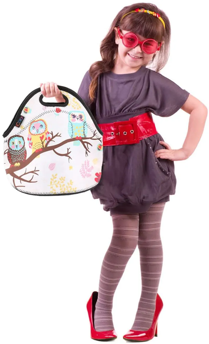icolor Cute Frog Neoprene Lunch Bag Insulated Lunchbox Thermal Lunch Tote Bag Water Resistant Lunch Box & Food Container Travel, School, Work Food Storage Cooler YLB-N32