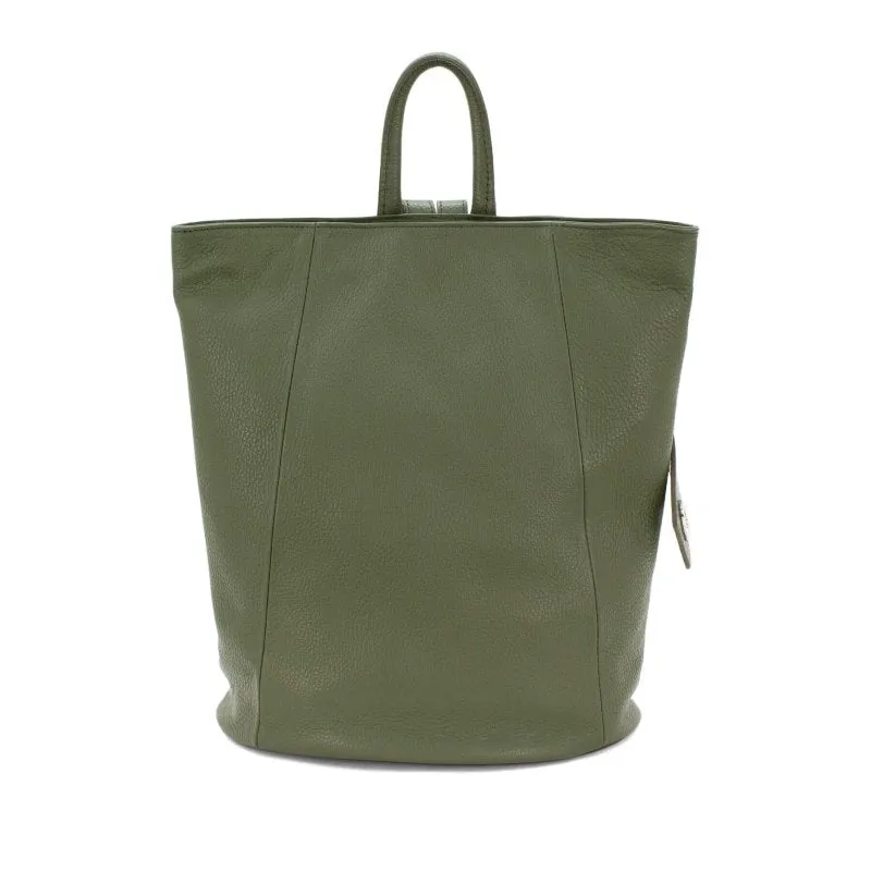 Italian Designer Soft Leather Folding Backpack -Multiuso - Nude