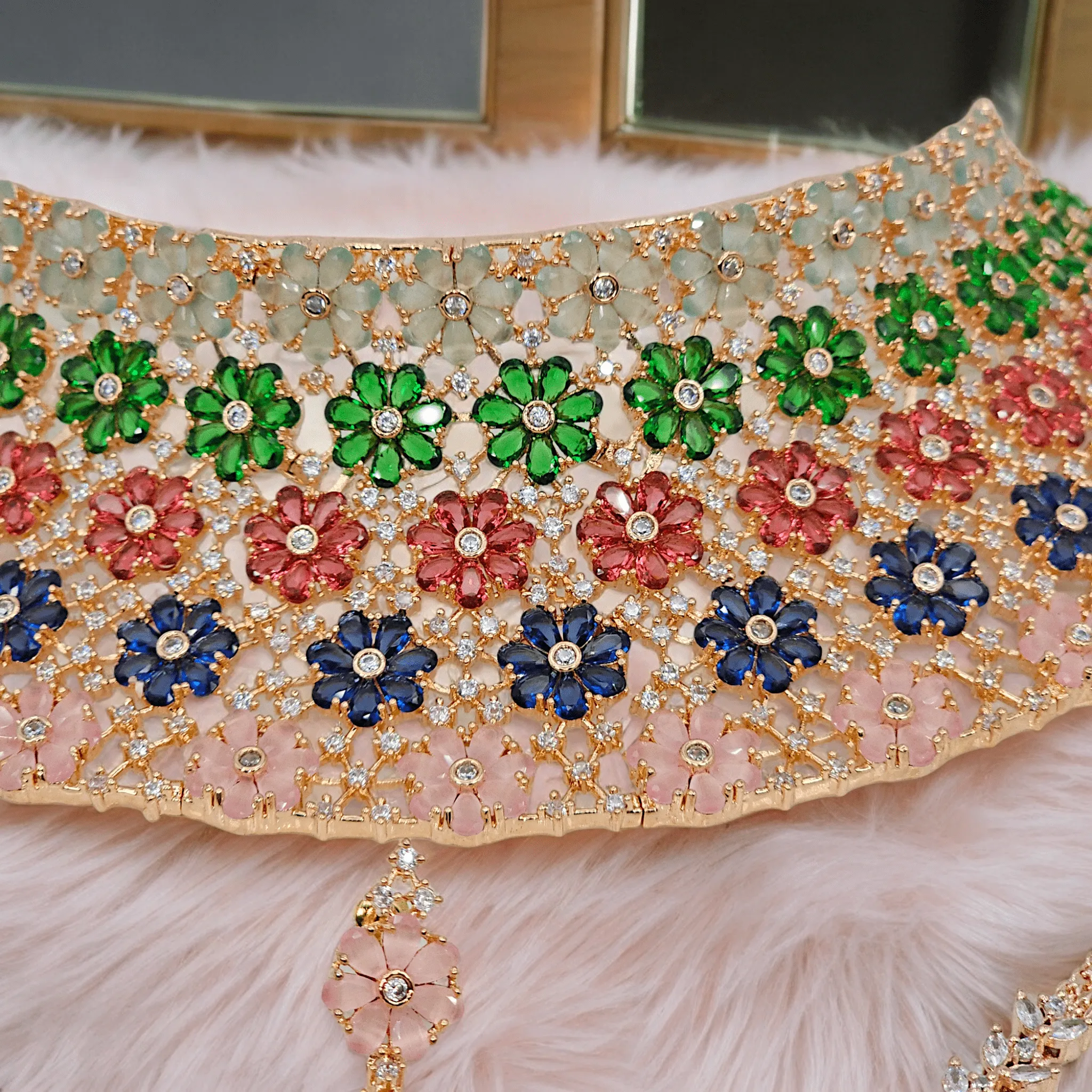 Kashish Bridal CZ Choker Set Full Rose Gold