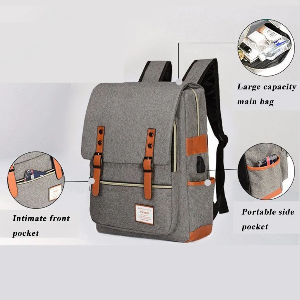Korean Fashion Solid Anti-theft Waterproof Backpack Double Shoulder Bag Travel Men Women Leisure Backpack Women