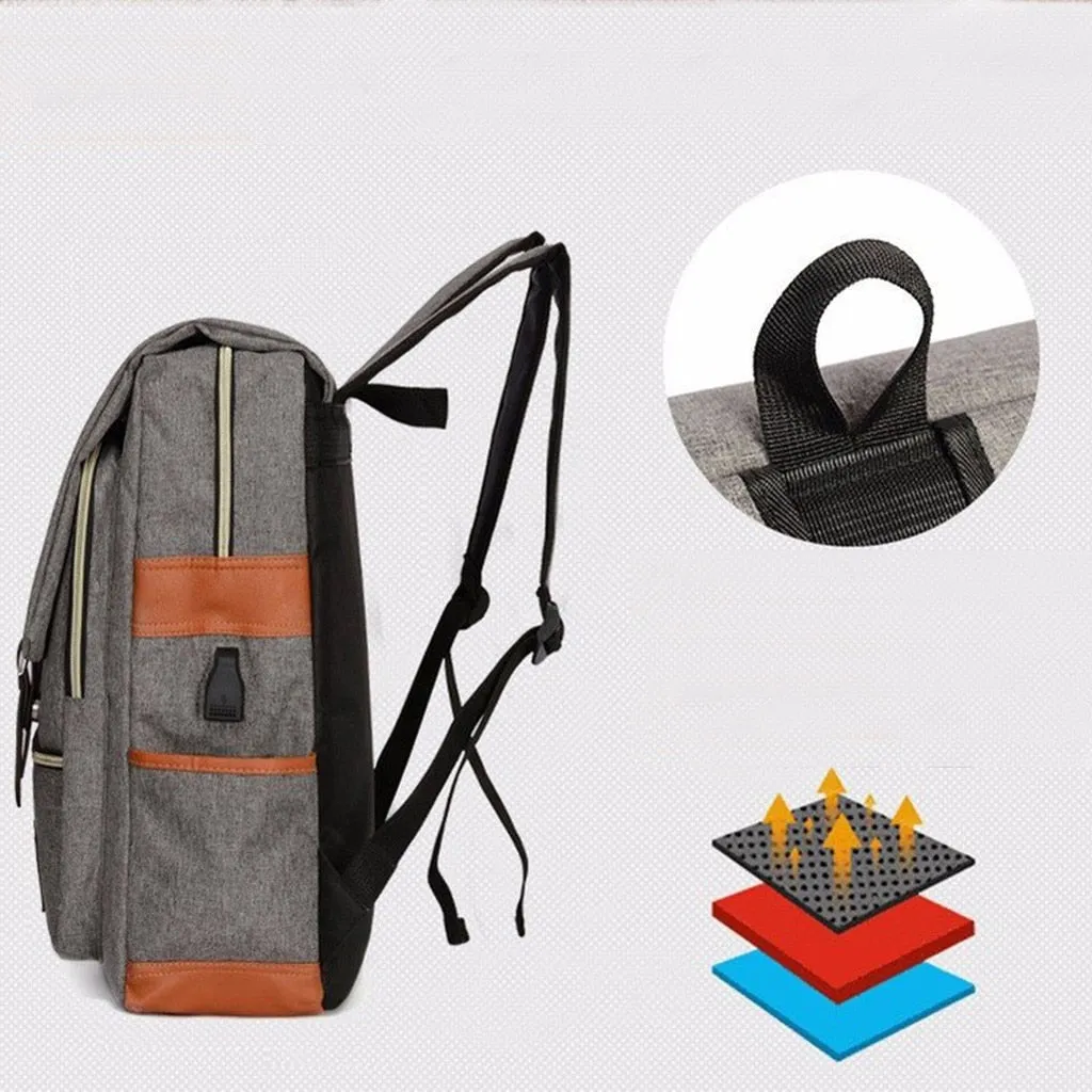 Korean Fashion Solid Anti-theft Waterproof Backpack Double Shoulder Bag Travel Men Women Leisure Backpack Women