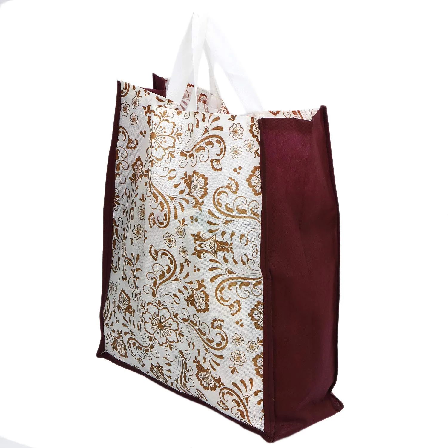 Kuber Industries 12 Pieces Non Woven Eco-Friendly Reusable Multipurpose Shopping Carry Bags (Maroon) - CTKTC30832