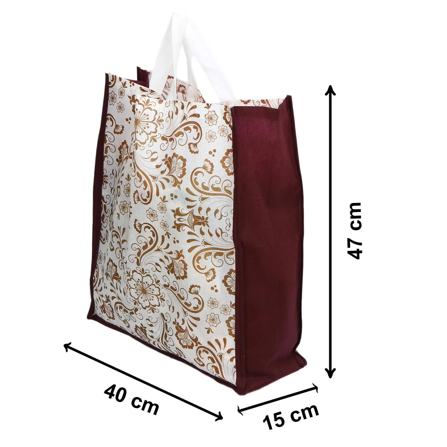Kuber Industries 12 Pieces Non Woven Eco-Friendly Reusable Multipurpose Shopping Carry Bags (Maroon) - CTKTC30832