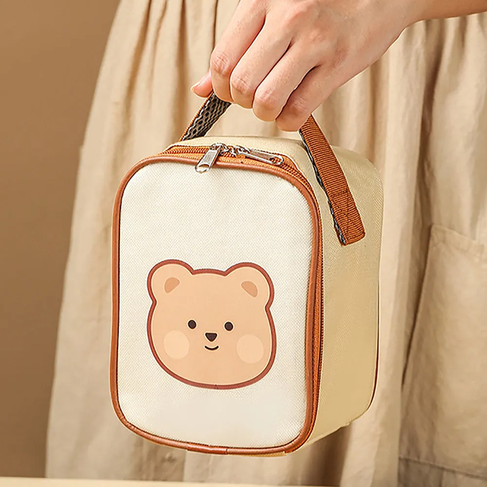 Little Surprise Box Bear , Stainless Steel Soup Box /Tiffin with Insulated Vertical Tiffin Bag with detachable Spoon for Kids and Adults.